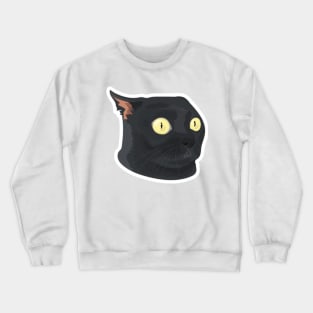 Black cat surprised Crewneck Sweatshirt